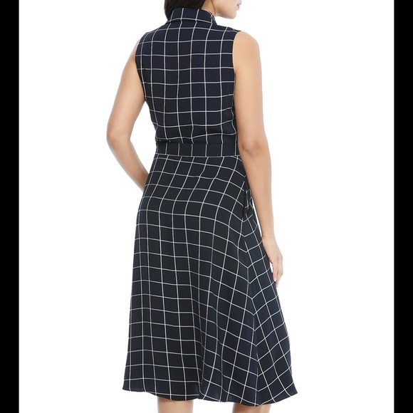 MAGGY LONDON Courtney Windowpane Midi Shirtdress - Picture 6 of 13